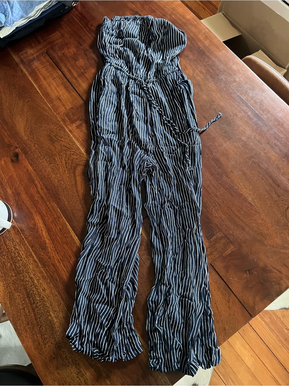 Abercrombie & Fitch Jumpsuit | Navy & White Stripe | small